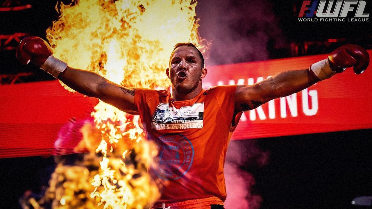 Walk-out between fire columns at a WFL night, 2018