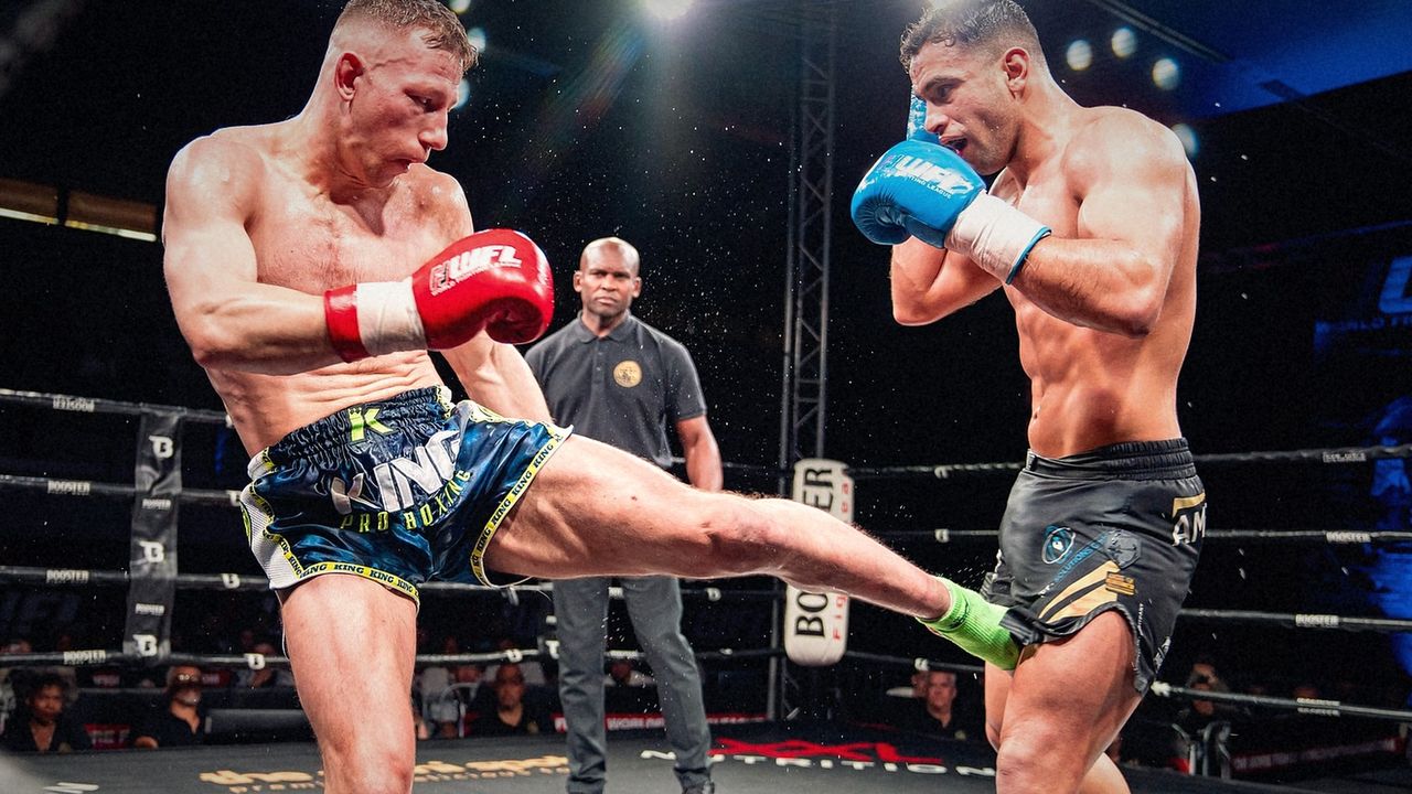 High kick during a WFL bout, 2024