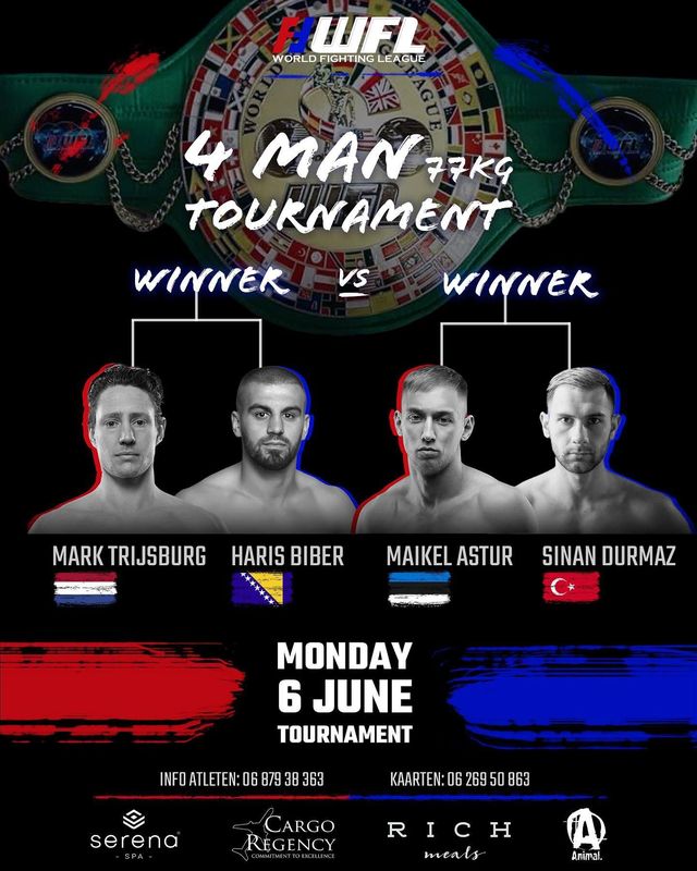 Poster van WFL 4-manstoernooi 77–79 kg