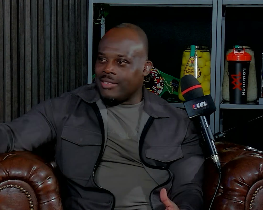 Melvin Manhoef at the table on the WFL Podcast